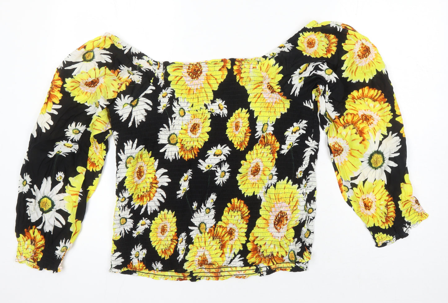 Joe Browns Womens Ivory Floral Viscose Tunic Blouse Size 14 Off the Shoulder