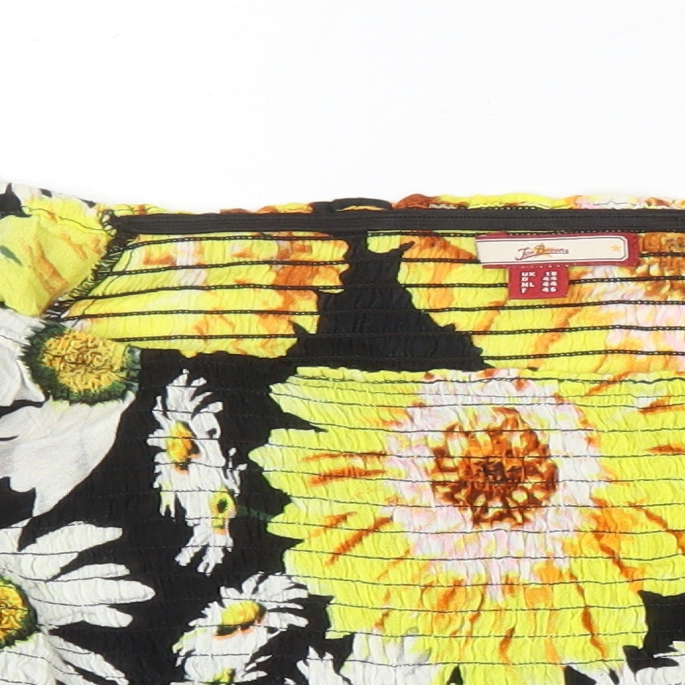 Joe Browns Womens Ivory Floral Viscose Tunic Blouse Size 14 Off the Shoulder