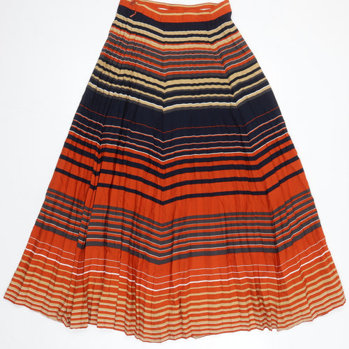 NW3 Womens Multicoloured Striped Polyester Pleated Skirt Size 8