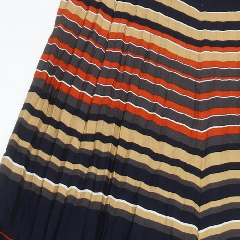NW3 Womens Multicoloured Striped Polyester Pleated Skirt Size 8