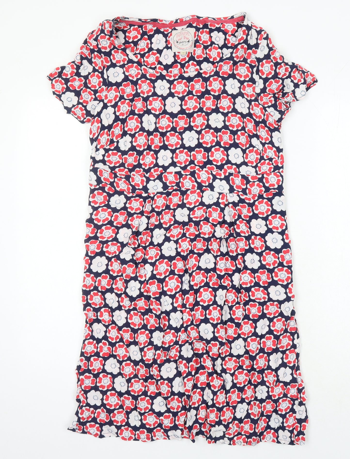 Faithful & True Womens Multicoloured Floral Viscose Shift Size 14 Boat Neck