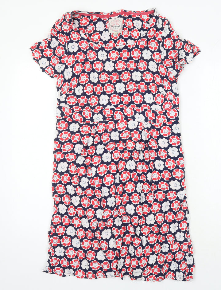 Faithful & True Womens Multicoloured Floral Viscose Shift Size 14 Boat Neck
