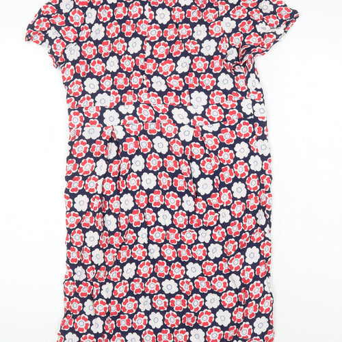 Faithful & True Womens Multicoloured Floral Viscose Shift Size 14 Boat Neck