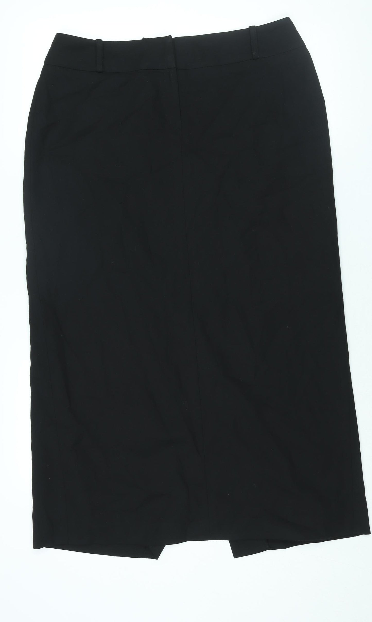 NEXT Womens Black Polyester Straight & Pencil Skirt Size 16 Zip - Vented