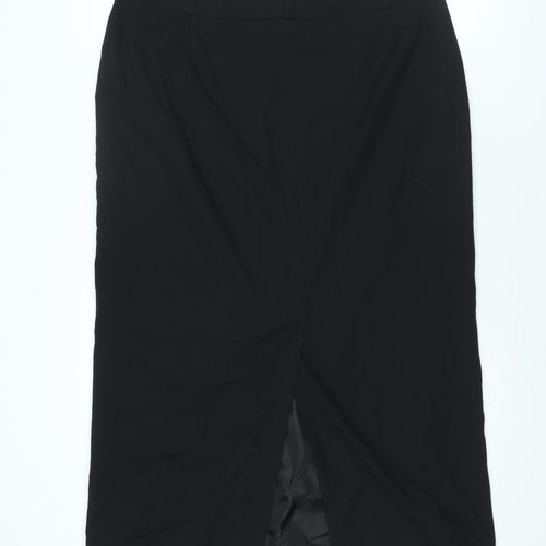 NEXT Womens Black Polyester Straight & Pencil Skirt Size 16 Zip - Vented