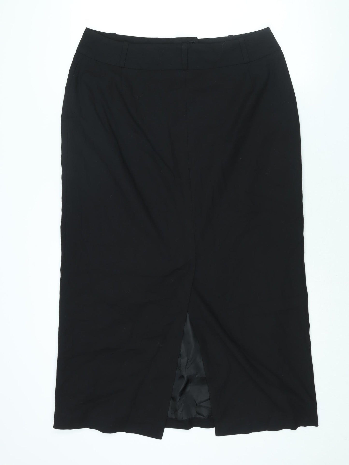 NEXT Womens Black Polyester Straight & Pencil Skirt Size 16 Zip - Vented