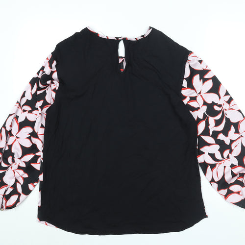 Marks and Spencer Womens Multicoloured Polyester Basic Blouse Size 8 Round Neck - Floral Print