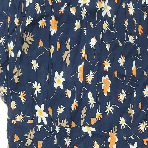 Arket Womens Blue Floral Viscose Shirt Dress Size 16 Collared Button