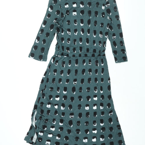 & Other Stories Womens Green Geometric Viscose Shift Size 6 Round Neck Pullover