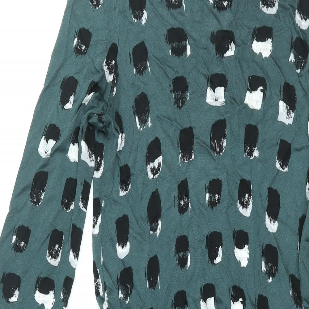 & Other Stories Womens Green Geometric Viscose Shift Size 6 Round Neck Pullover