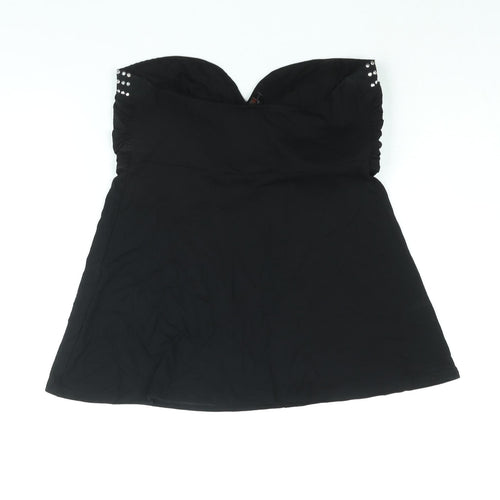 Ann Summers Womens Black Viscose Basic Blouse Size 16 Sweetheart - Stud Detail
