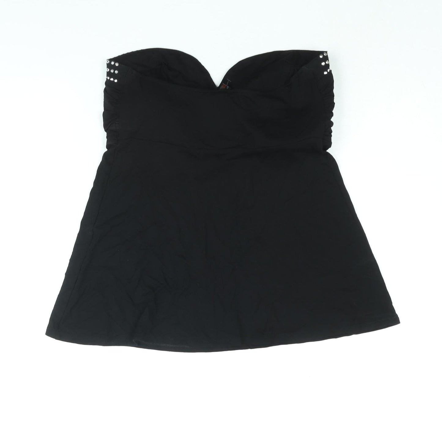 Ann Summers Womens Black Viscose Basic Blouse Size 16 Sweetheart - Stud Detail