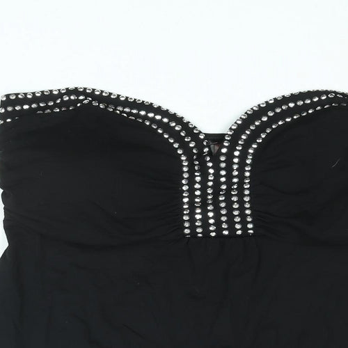Ann Summers Womens Black Viscose Basic Blouse Size 16 Sweetheart - Stud Detail