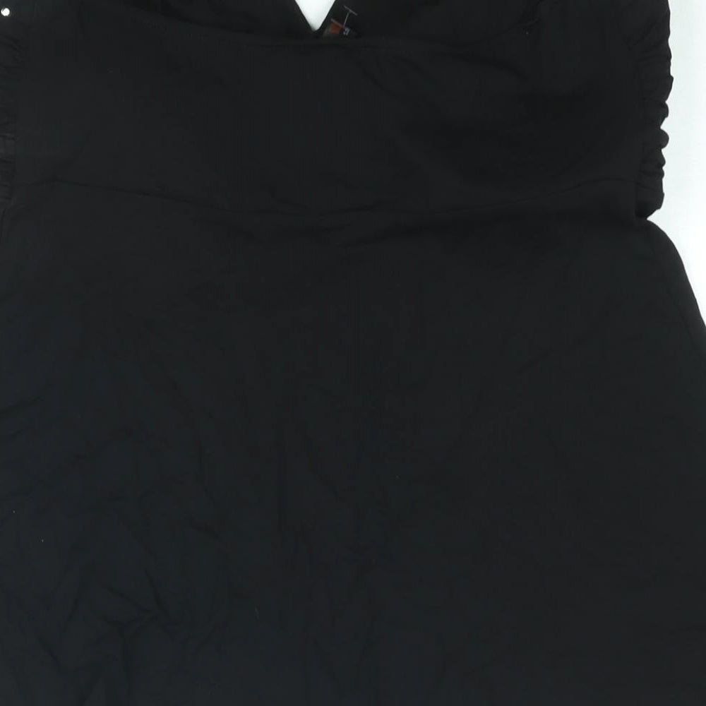 Ann Summers Womens Black Viscose Basic Blouse Size 16 Sweetheart - Stud Detail