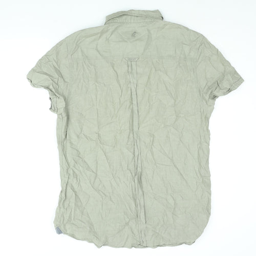 Croxley Mens Green Cotton Button-Up Size 2XL Collared Button