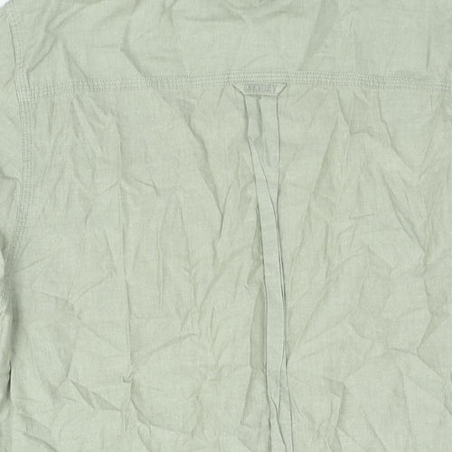 Croxley Mens Green Cotton Button-Up Size 2XL Collared Button