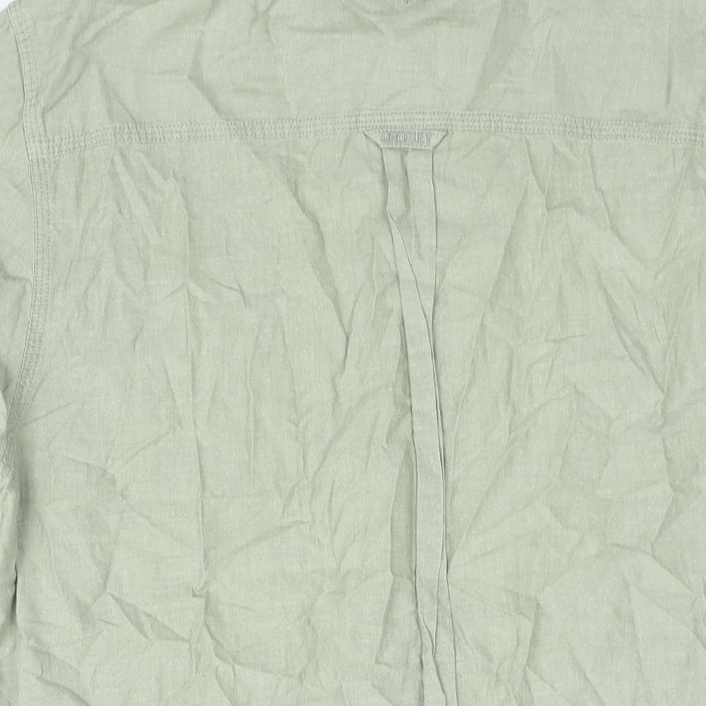 Croxley Mens Green Cotton Button-Up Size 2XL Collared Button