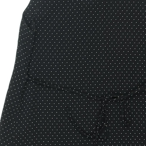 Mother Me Womens Black Polka Dot Polyester Tank Dress Size 8 Scoop Neck Pullover - Belted