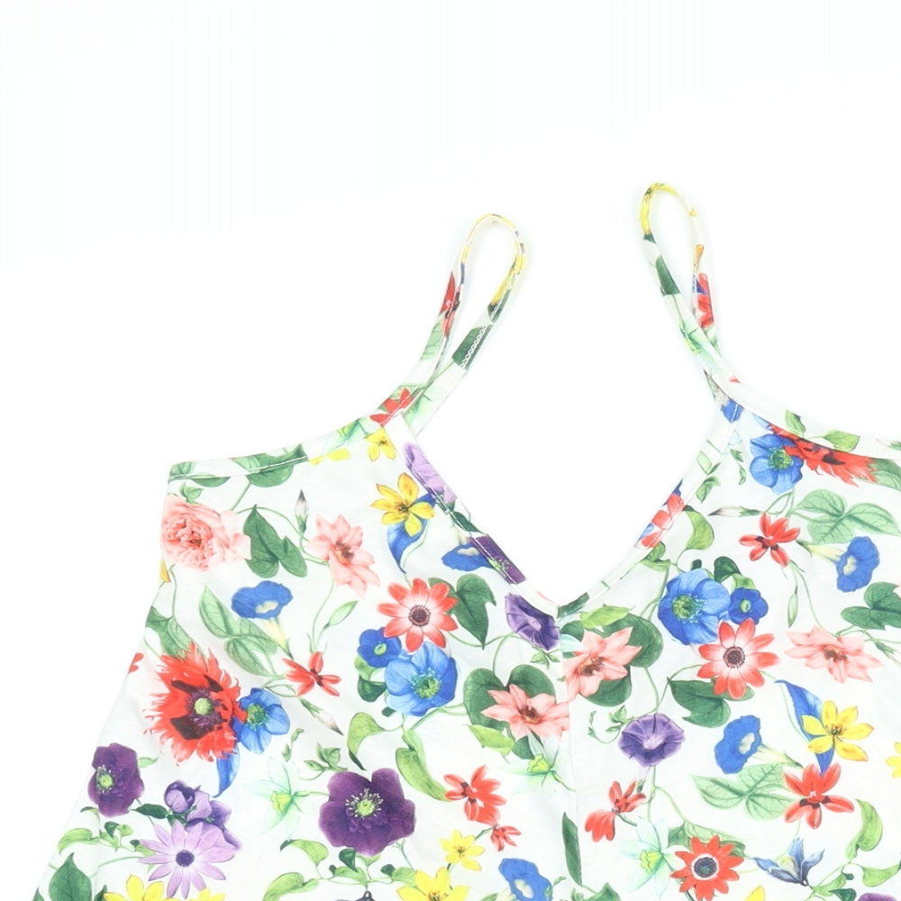 Boohoo Womens Multicoloured Floral Polyester Playsuit One-Piece Size 8 L3 in Pullover