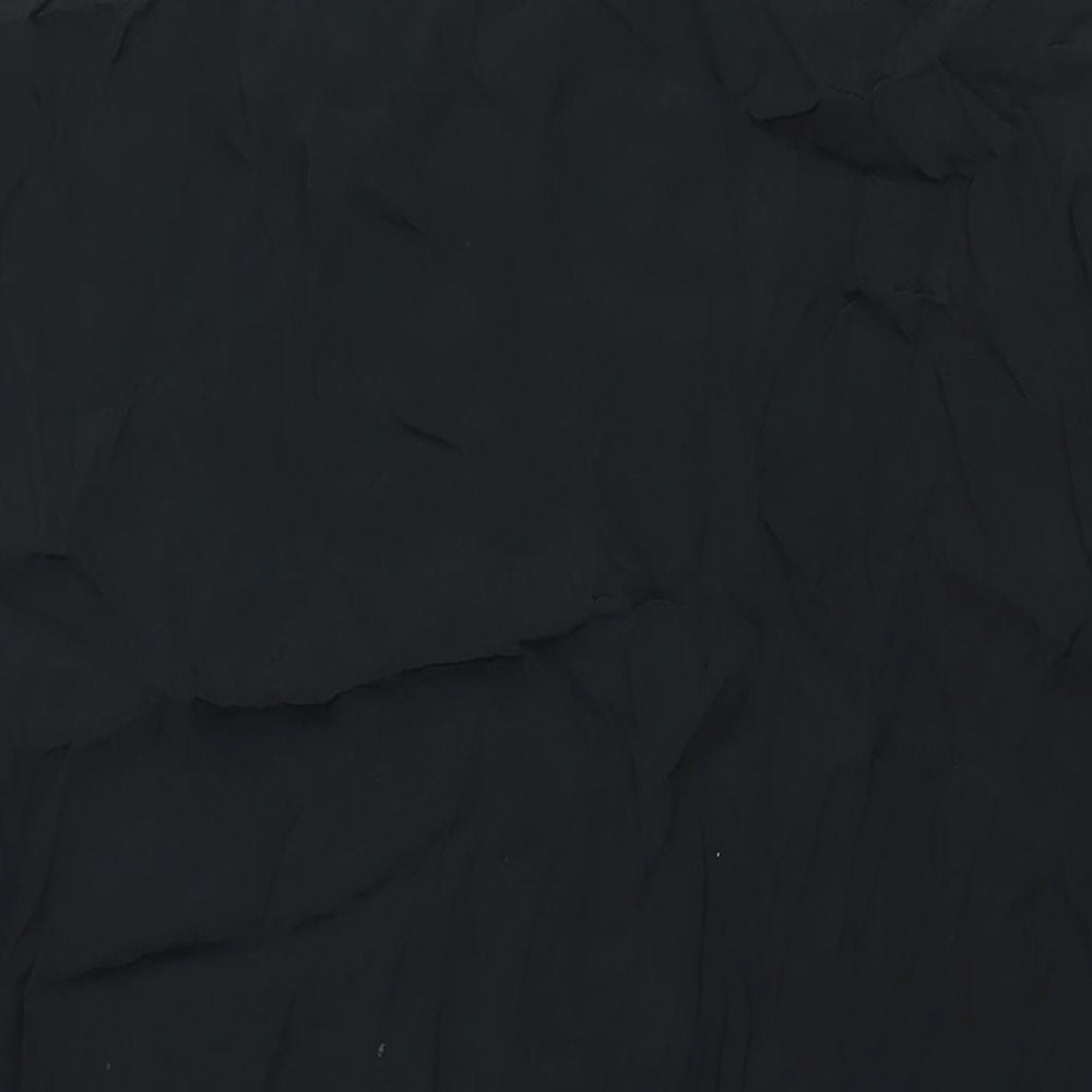 Pull&Bear Womens Black Polyester Shirt Dress Size S V-Neck Button