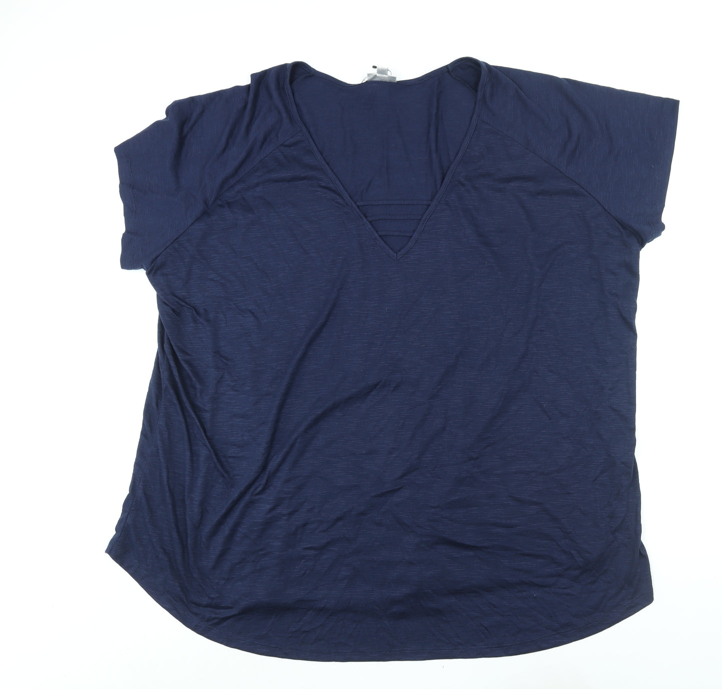 Avenue Womens Blue Viscose Basic T-Shirt Size 30 V-Neck - Size 30-32