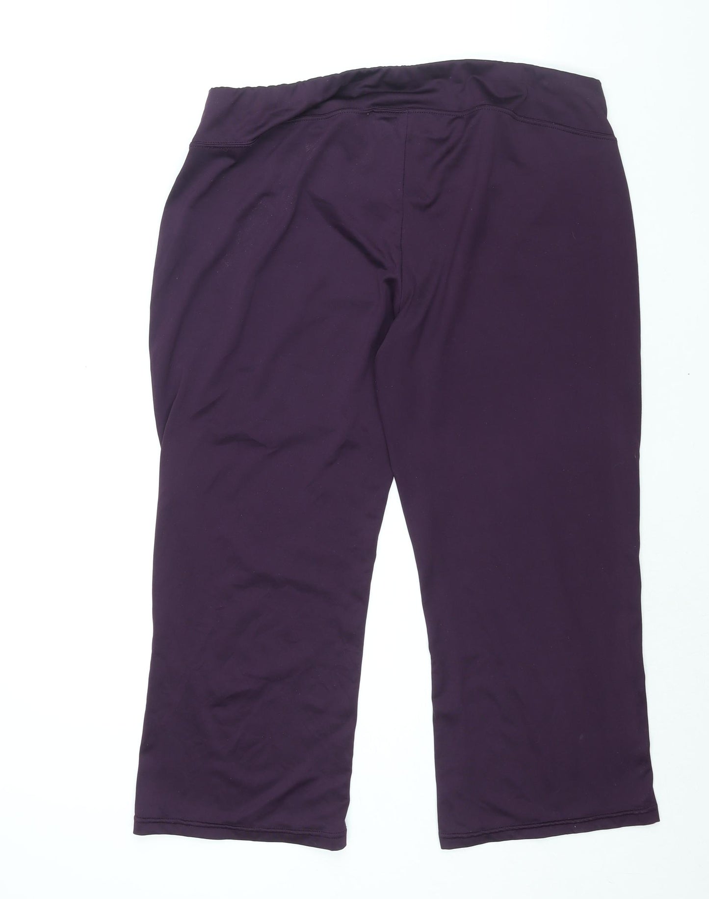 Crivit Womens Purple Polyester Cropped Trousers Size 18 L24 in Regular Pullover - Piped Sides