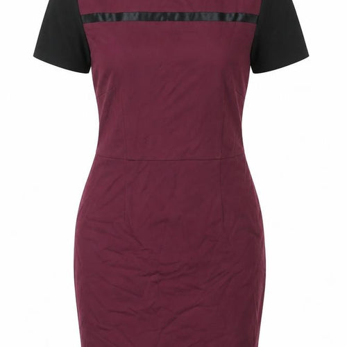 Sugarhill Womens Purple Viscose Bodycon Size 12 Round Neck Zip
