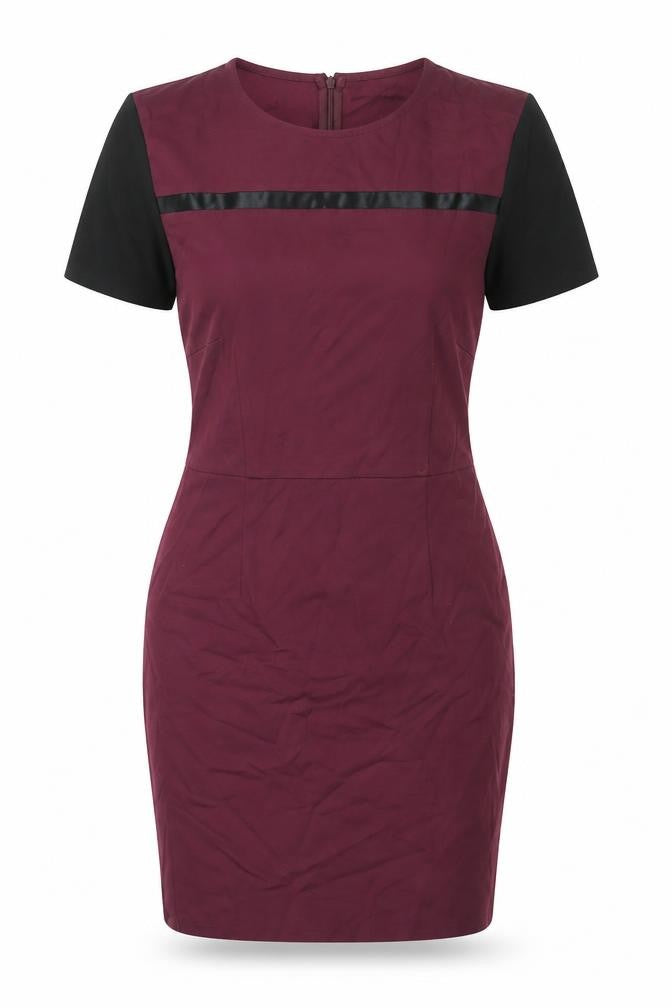 Sugarhill Womens Purple Viscose Bodycon Size 12 Round Neck Zip