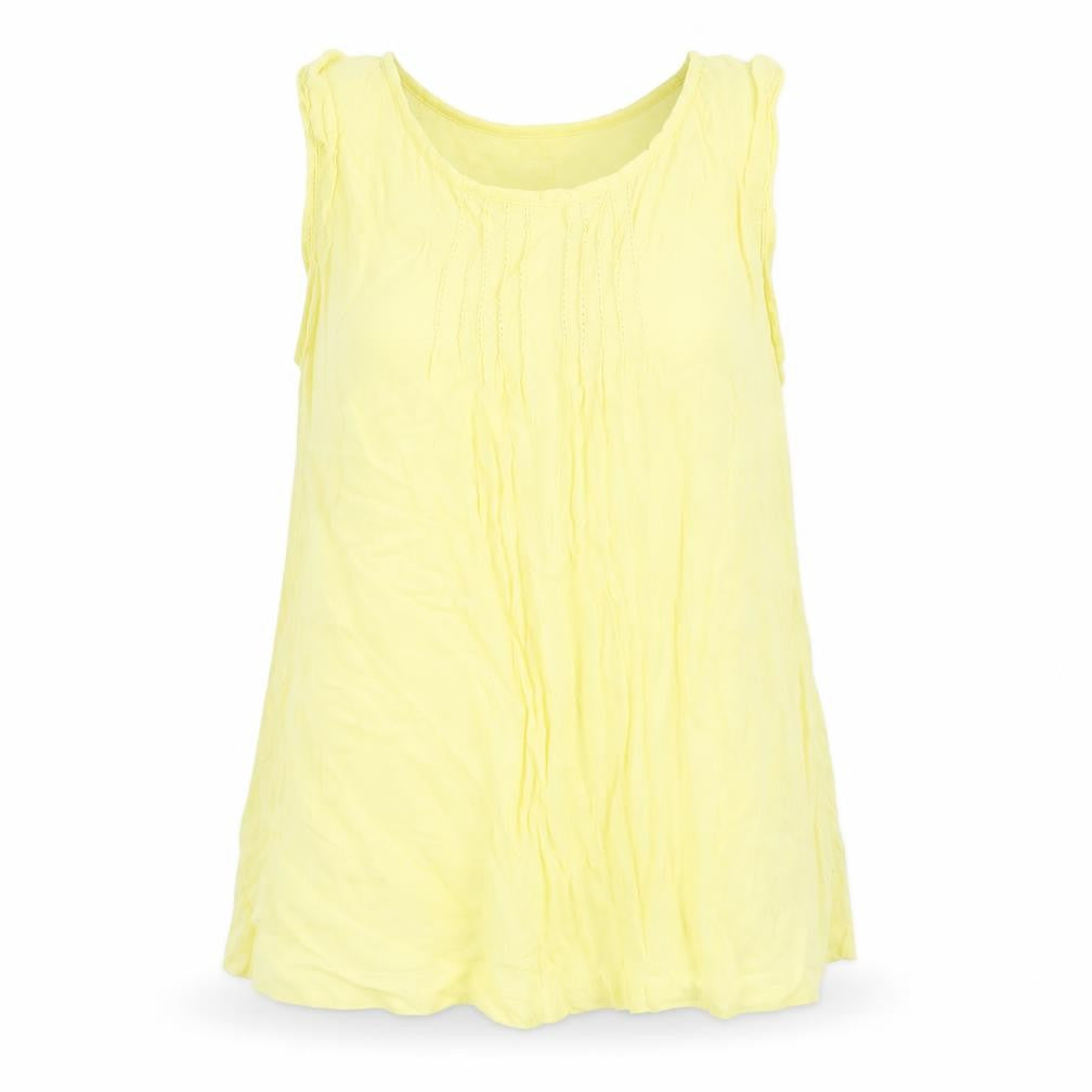 Just Elegance Womens Yellow Viscose Camisole Blouse Size 12 Scoop Neck