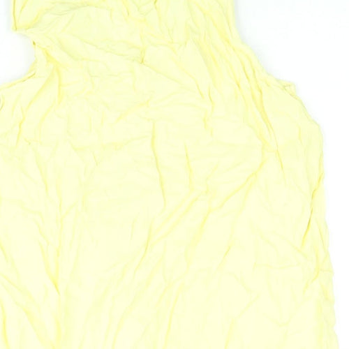 Just Elegance Womens Yellow Viscose Camisole Blouse Size 12 Scoop Neck