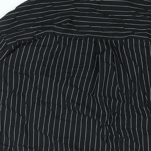 Divided by H&M Womens Black Striped Cotton Basic Button-Up Size XS Collared