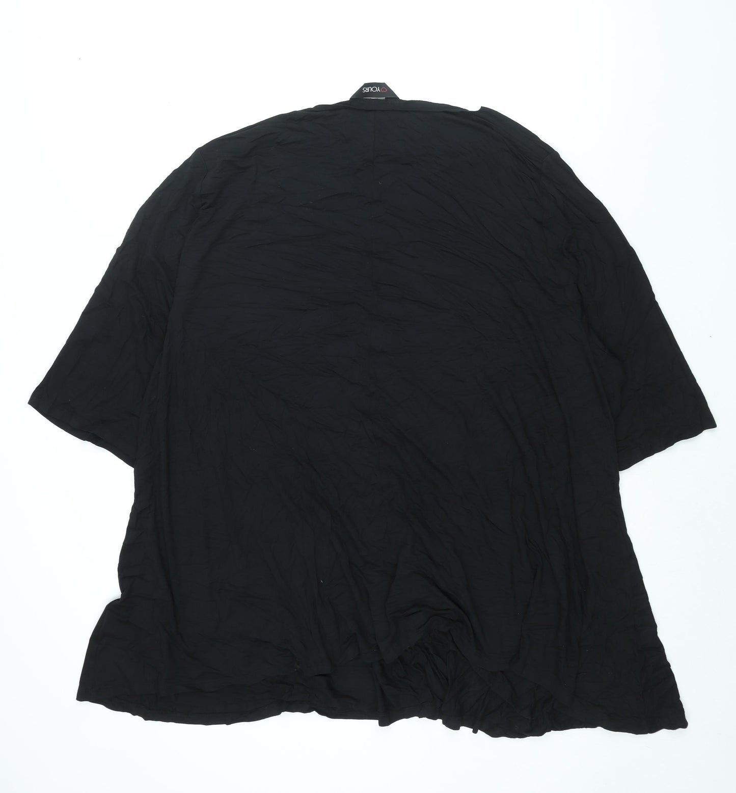 Yours Womens Black Viscose T-Shirt Dress Size 30 Round Neck Pullover - Size 30-32