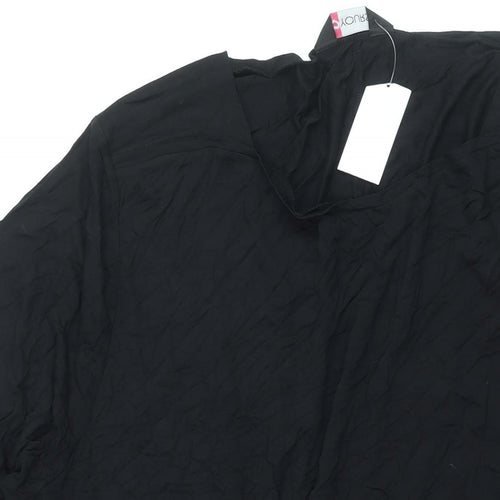 Yours Womens Black Viscose T-Shirt Dress Size 30 Round Neck Pullover - Size 30-32
