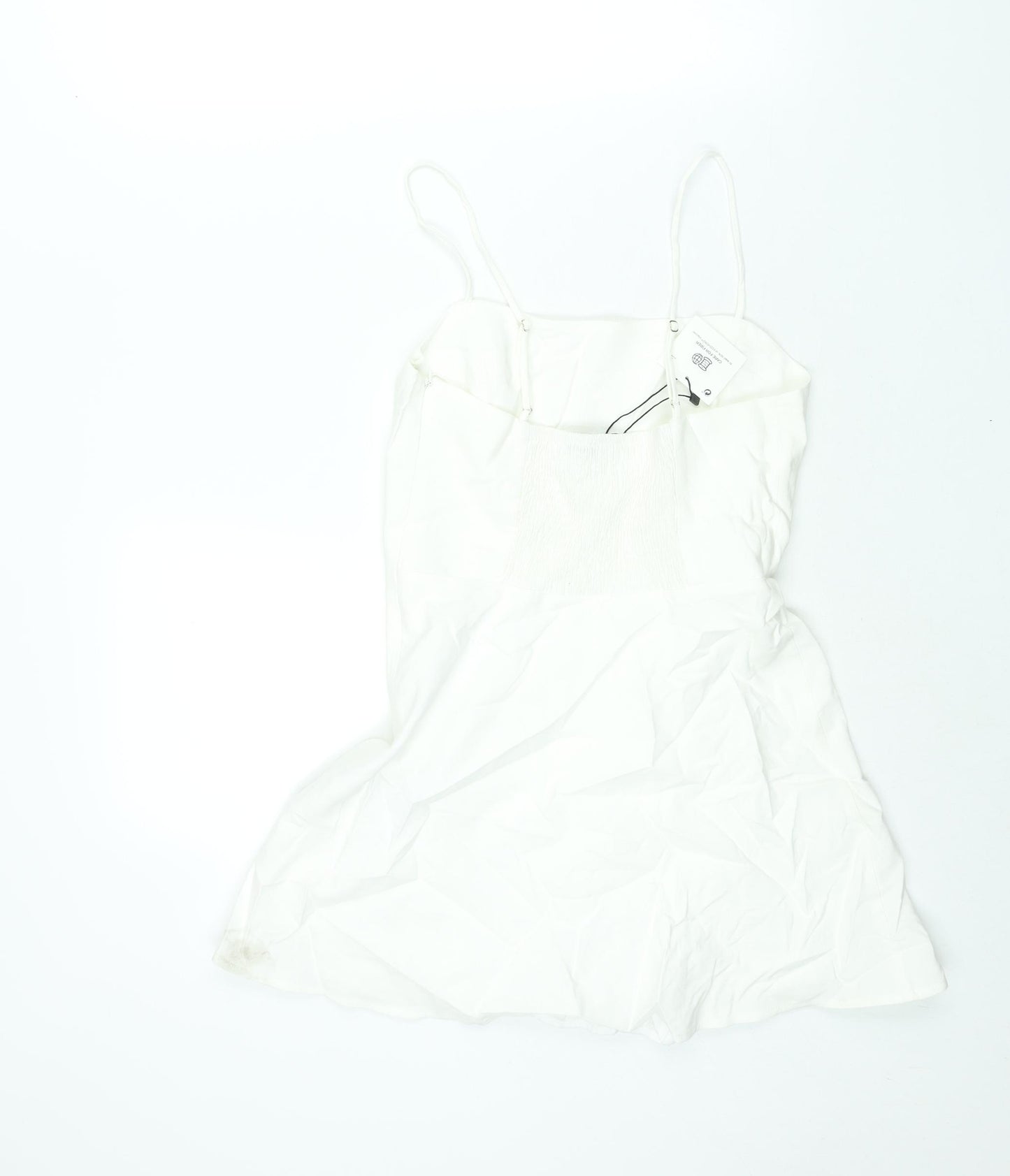 Zara Womens White Viscose Playsuit One-Piece Size M Zip - Skort