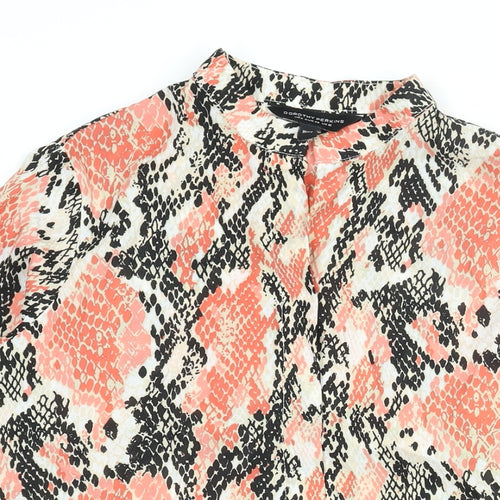 Dorothy Perkins Womens Multicoloured Animal Print Polyester Basic Blouse Size 12 V-Neck - Snakeskin Print