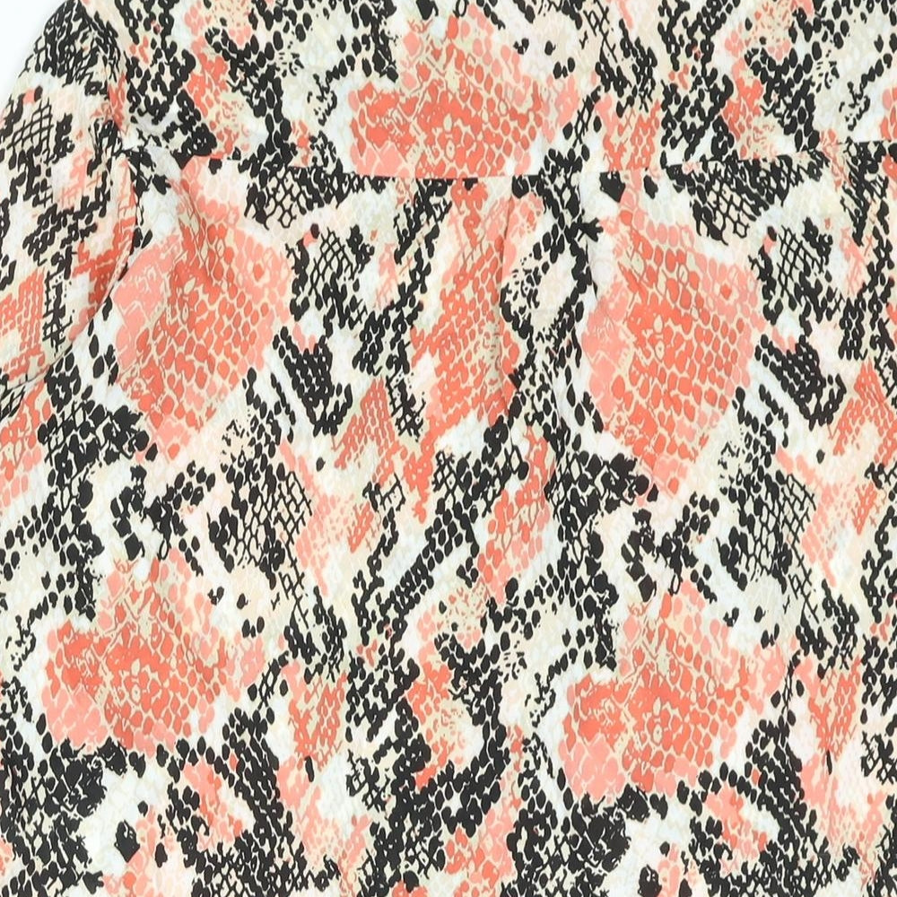 Dorothy Perkins Womens Multicoloured Animal Print Polyester Basic Blouse Size 12 V-Neck - Snakeskin Print