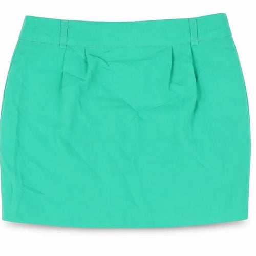 Forever 21 Womens Green Polyester Mini Skirt Size S Zip