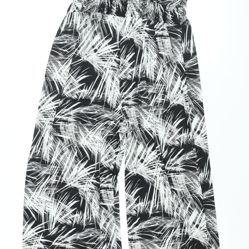 Kaleidoscope Womens Black Geometric Polyester Jumpsuit One-Piece Size 14 L30 in Pullover