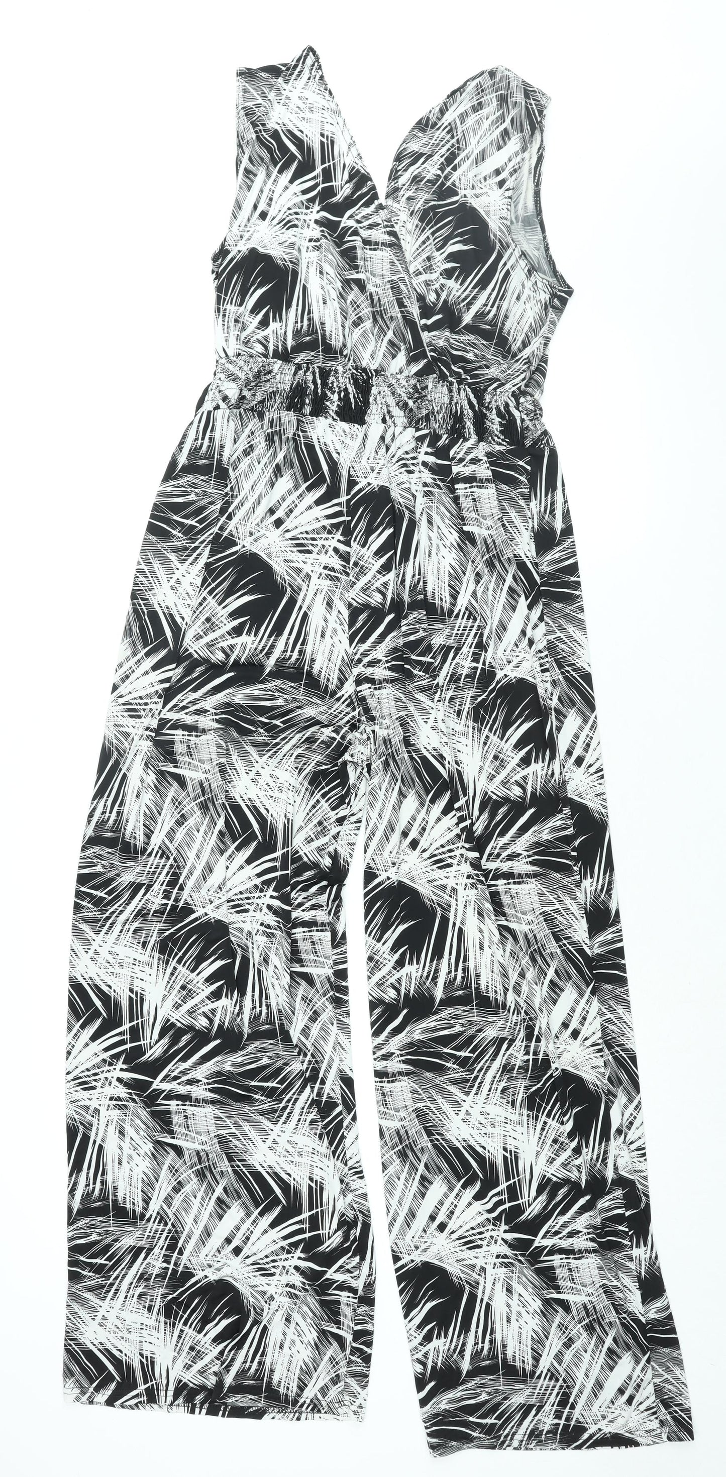 Kaleidoscope Womens Black Geometric Polyester Jumpsuit One-Piece Size 14 L30 in Pullover