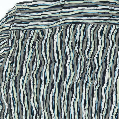 Gabicci Mens Multicoloured Striped Viscose Button-Up Size 2XL Collared Button