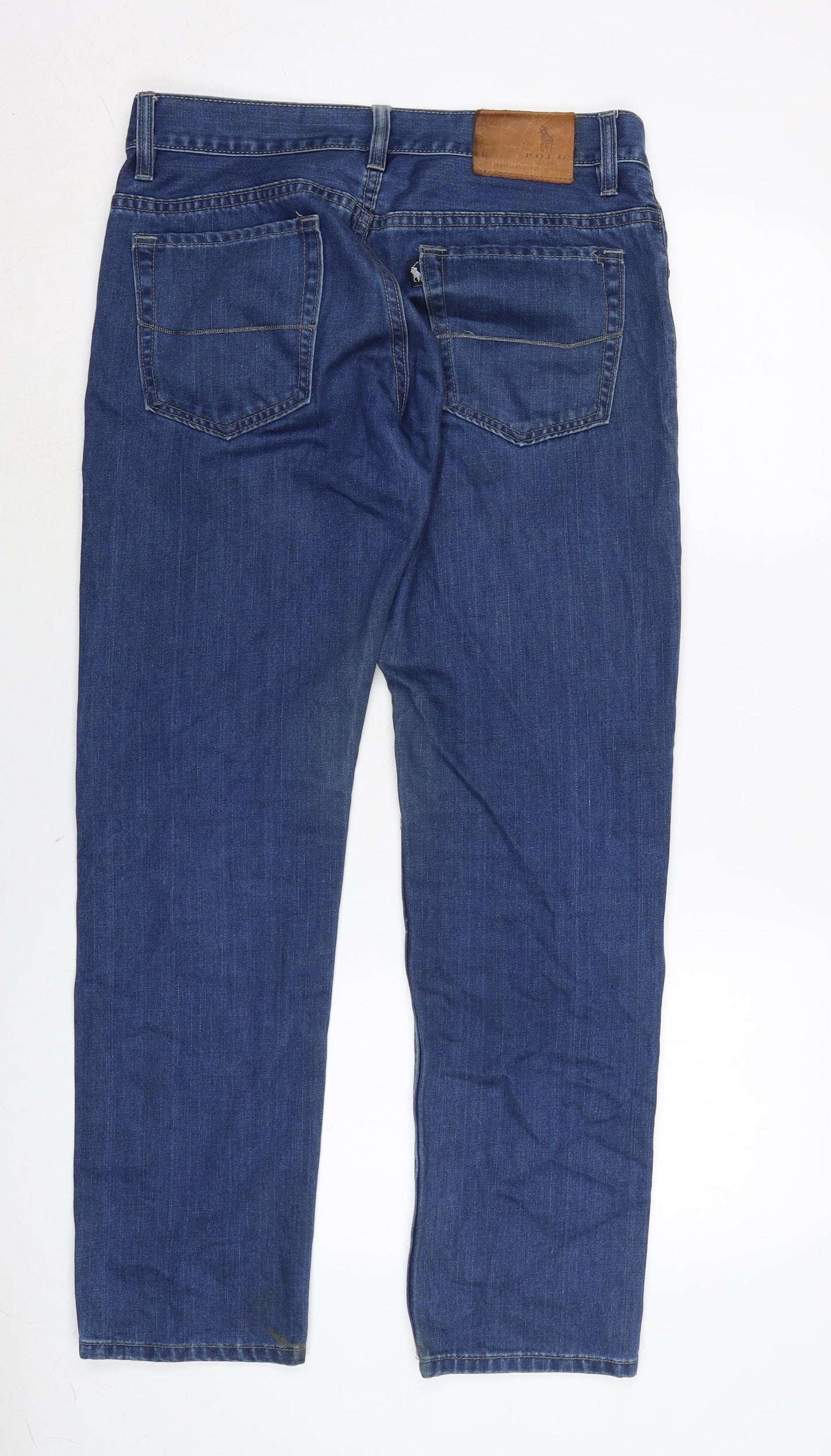 Ralph Lauren Mens Blue Cotton Straight Jeans Size 32 in L30 in Regular Button