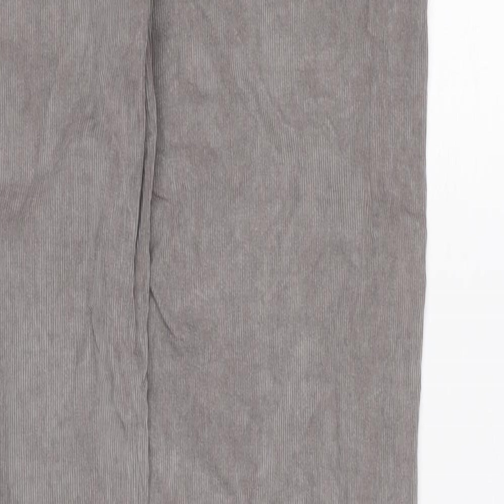 AllSaints Mens Grey Cotton Trousers Size 32 in L33 in Regular Button