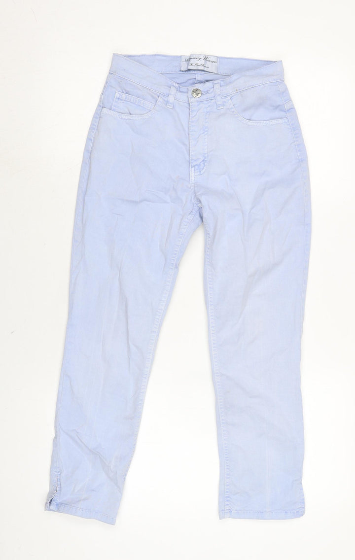 Amazing Women Womens Blue Cotton Blend Straight Jeans Size 8 L24 in Regular Zip