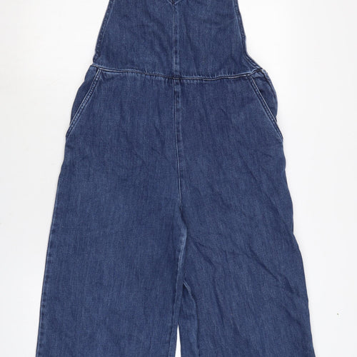 New Look Womens Blue Cotton Dungaree One-Piece Size 10 L21 in Zip