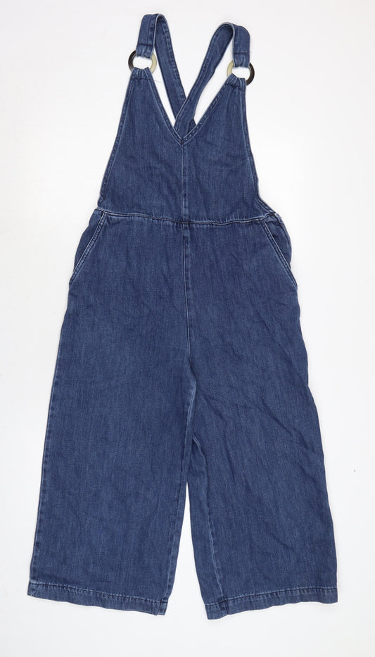 New Look Womens Blue Cotton Dungaree One-Piece Size 10 L21 in Zip