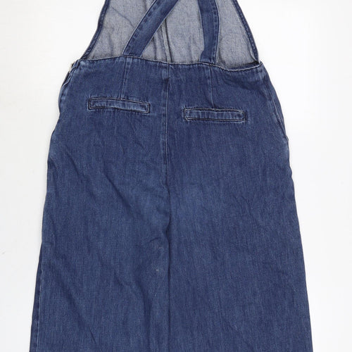 New Look Womens Blue Cotton Dungaree One-Piece Size 10 L21 in Zip