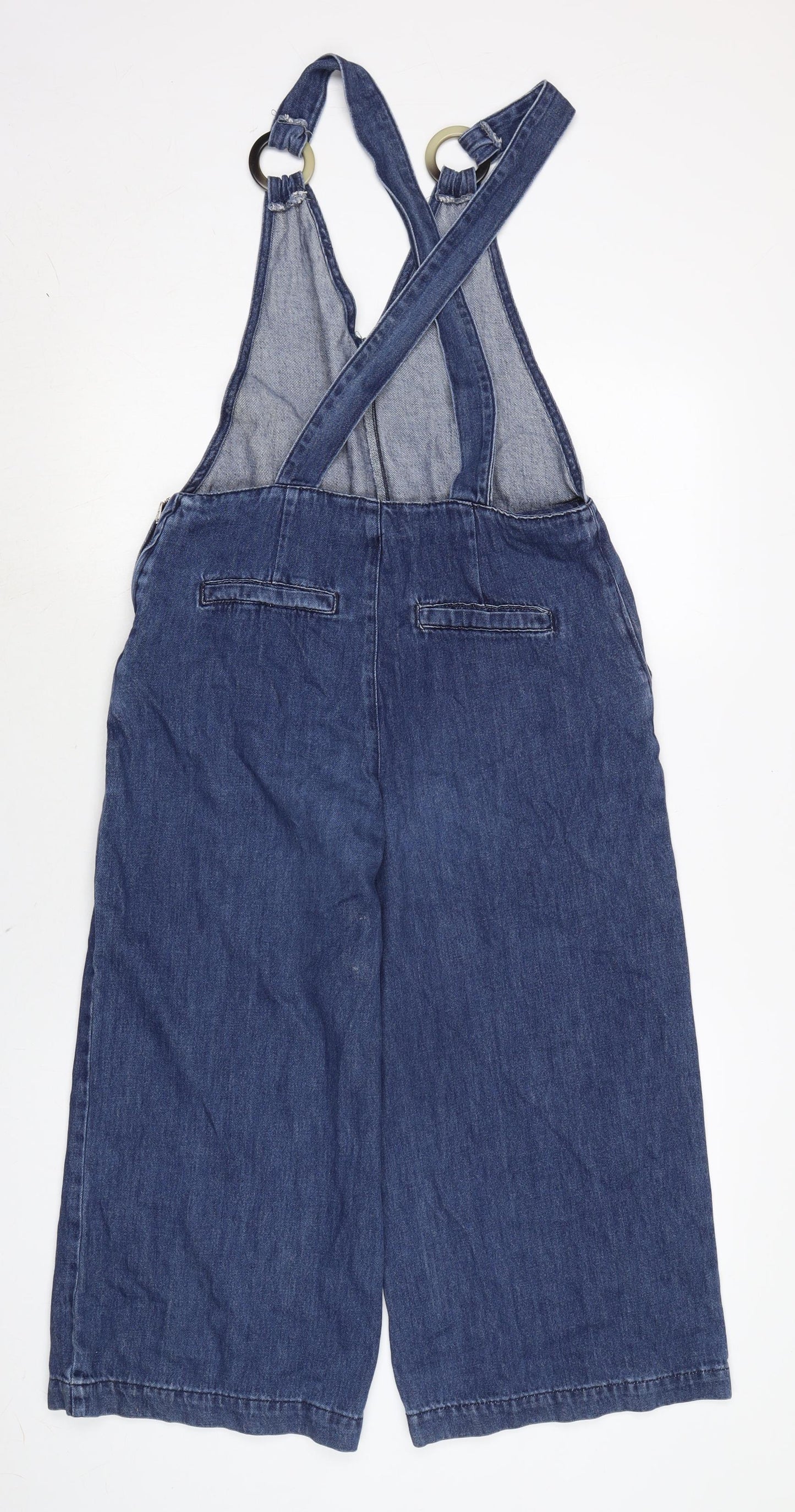 New Look Womens Blue Cotton Dungaree One-Piece Size 10 L21 in Zip