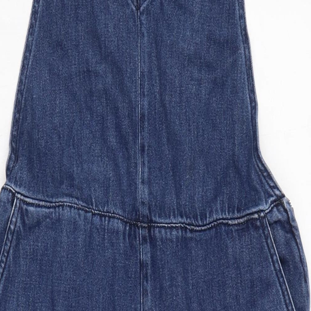 New Look Womens Blue Cotton Dungaree One-Piece Size 10 L21 in Zip