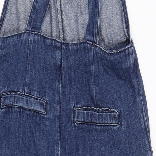 New Look Womens Blue Cotton Dungaree One-Piece Size 10 L21 in Zip