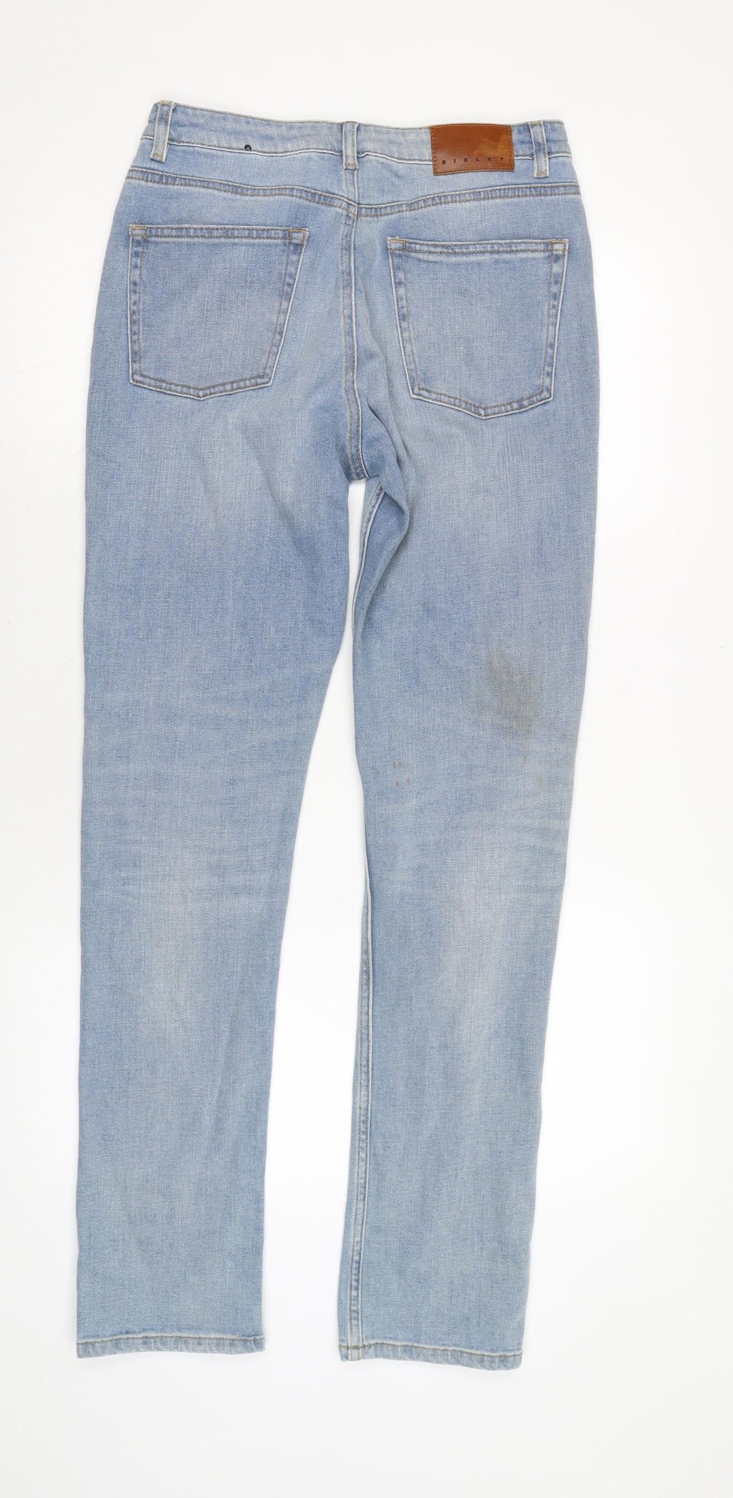 Sisley Womens Blue Cotton Blend Straight Jeans Size 28 in L33 in Regular Zip